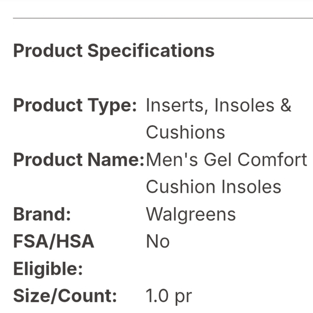Walgreens Men's Gel Comfort Cushion Insoles, Size 7-13, 1.0 pr - Picture 2 of 13